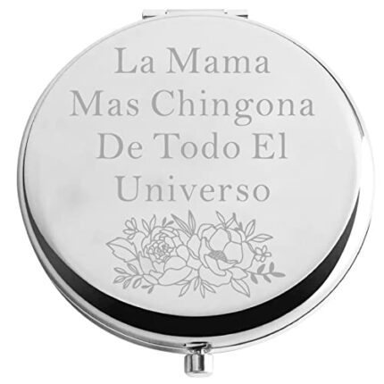 Zuo Bao Spanish Abuela Gift Abuela Makeup Mirror La Mama Mas Chingona De Todo El Universo Compact Mirror Spanish Grandma Gift （La Mama）