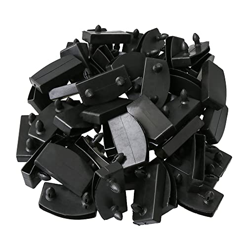 Etfbuy 50 Pcs Bed Board Plastic Bracket Single End 55mm Black Slat Caps Holders Connector Furniture Accessories for Holding Securing Wooden Slats