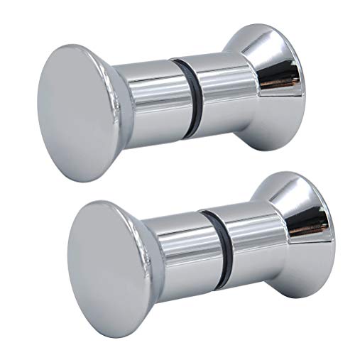 FOROREH 2 Shower Door knobs Bath Door Handle Stainless Steel Shower Handle Equipment Door Handle Double Buttons Glossy for Shower Door Glass Door