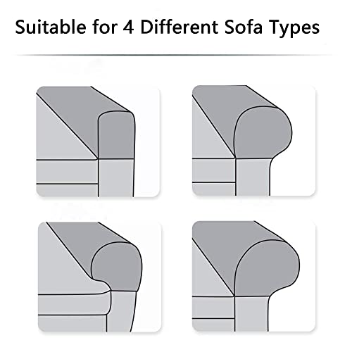 Kaket 2 PCS Sofa Armrest Covers, Chair Arm Protectors Stretch, Sofa Armchair Couch for Sofa, Armchair, Couches, Recliner (Light Grey)