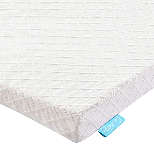 RECCI Memory Foam Mattress Topper Double Bed - Double Memory Foam Mattress Topper for Back Pain with Removable & Washable Bamboo Viscose Zipped C