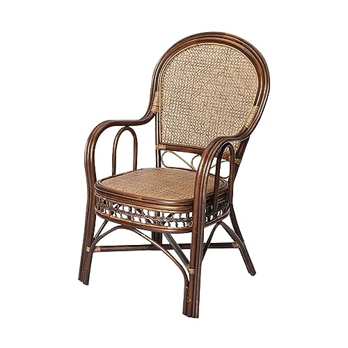 LXXSH Back Chair Classical Dining Stool Furniture Leisure Office Chair Plant Rattan Material Dining Chair