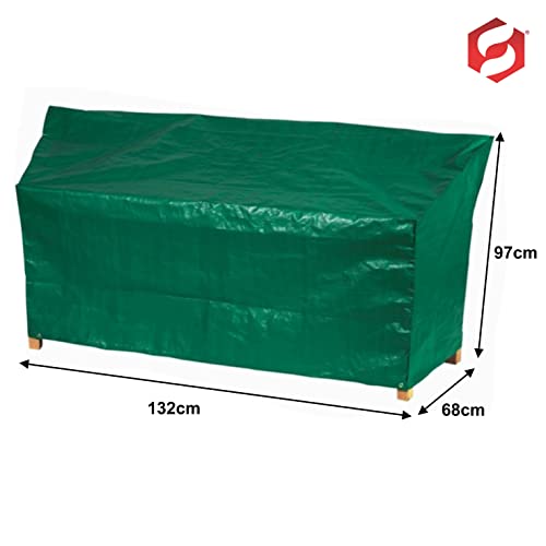 SUL Heavy Duty 1.2m Waterproof Outdoor Garden Bench Cover with Corner Eyelets Securing Ropes, Windproof Patio Furniture Cover, Anti-UV, Tear Resi