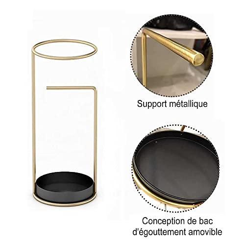 OMOONS Metal Umbrella Stand, Round Free Standing Umbrella Holder with Removable Drip Tray, Umbrella Holder Rack Organizer for Entry Hallway Decor