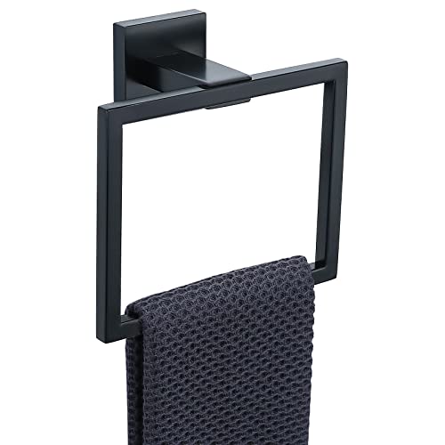 TURS Towel Rail Polish Black Towel Ring SUS 304 Stainless Steel Wall Mounted Black White Gold Chrome Polished Finish Bathroom (Brass)