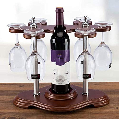 LIUZH European Style Wooden Wine Rack, Wine Glass Rack Display Creative Decoration Wine Bottle Rack