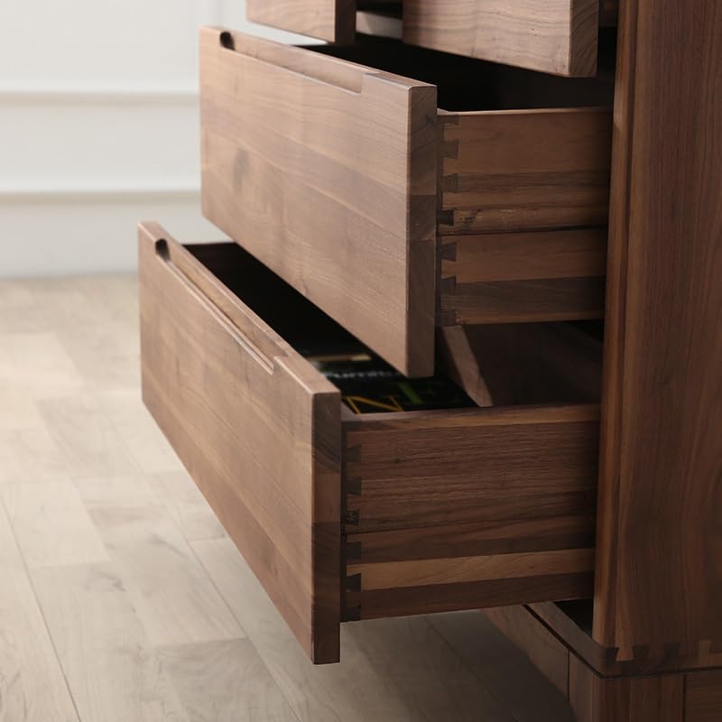 MJWDP Four-bucket Cabinet Walnut Side Cabinet Hotel Bedroom Bedside Drawer Locker