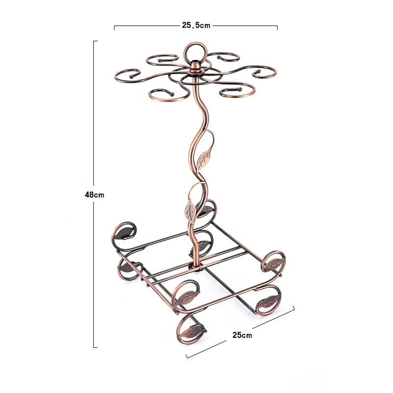 N/A European Double Bottle 6Cups Wind Rack Leaf G-Shaped Cup Holder Goblet Wine Storage Basket Bar Family Wine Tools