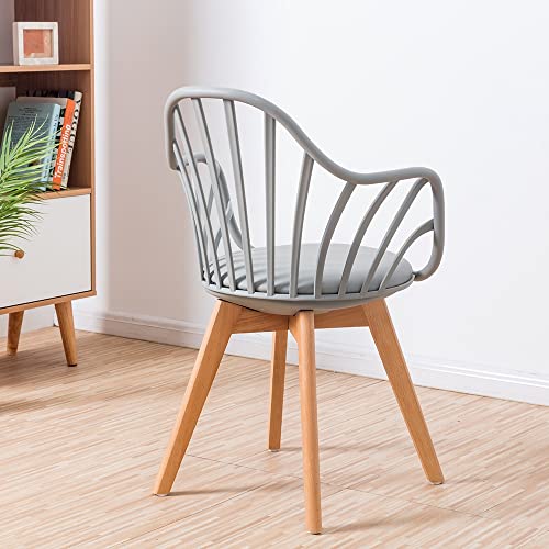 LIUZH Dining Room Chairs Backrest Armchair Living Room Plastic Folding Chair Dining Table Scandinavian Design Furniture (Color : Argento, Size :