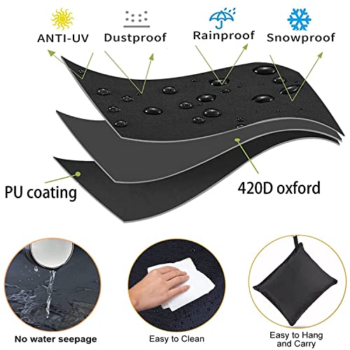 Garden Furniture Covers Waterproof, Rectangular Patio Table Cover, Waterproof, Windproof, Anti-UV, 420D Heavy Duty Oxford Fabric for Chair Sofa O
