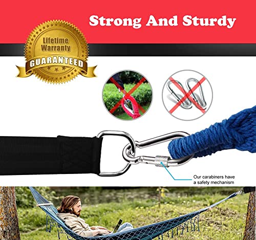 Guihumz Swing attachment, hammock hanging chair attachment set made of tear-resistant polyester with 2 tree protection pads and 2 premium carabin