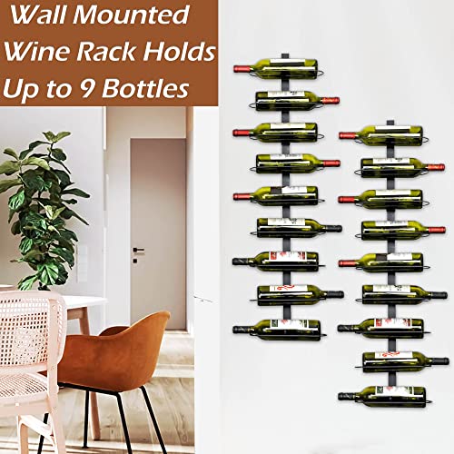 FLstudio Wall Mount Wine Rack Organizer, Wine Holder Wall Mounted, Wine Storage Display, Adjustable and Detachable Wine Rack Holder