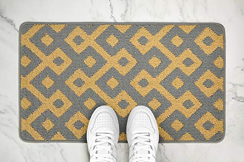 Feishibang Indoor Doormat Rubber Backing Non-slip Door Mat Absorbent Resist Dirt Entrance Front Door Area Rug Machine Washable Low-Profile Modern