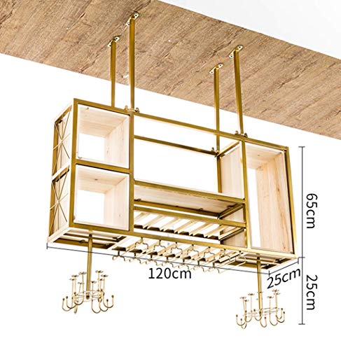 EYLINK Wine Racks,Solid Ceiling Hanging Wine Rack Storage Holder Metal Cabinet Wine Bottle Rack Wine Cooler Decorative Display Shelves