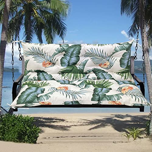 LiveGo Garden Bench Cushion 2/3/4 Seater Soft Outdoor Waterproof Patio Lounger Bench Swing Hammock Pad with Backrest (150 * 100 * 10CM, Floral Pr