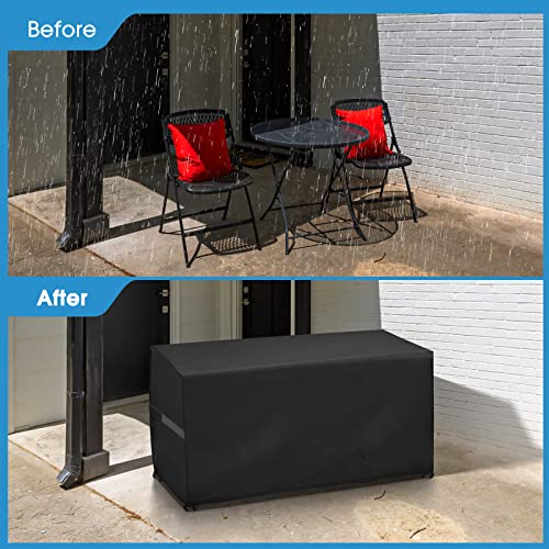 Garden Furniture Covers,GUANJUNE Outdoor Patio Table Set Cover Waterproof,Anti-UV Heavy Duty Upgraded 420D Oxford Fabric Rattan Furniture Covers,