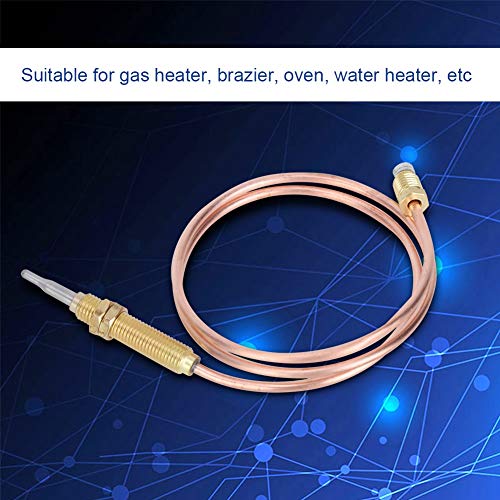 DEWIN Thermocouple, Gas Thermocouple M8 Thread Heating Gas Thermocouple Probe 600mm for Fireplace BBQ Grill Accessories