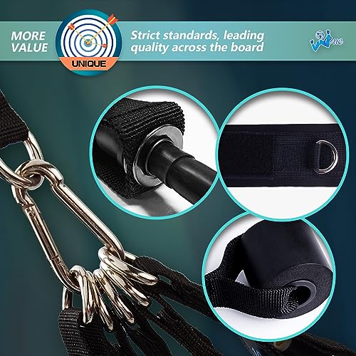 WEUE Resistance Band Safety Tube INVENTION Exercise Band for Fitness Workout Band with Handles for Men Women, Up to 150lbs with Foam Handles, Ank