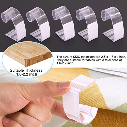 Glarks 30 Pack Plastic Table Cover Clips Tablecloth Clips Table Skirting Clips with Hook and Loop for 1 3/ 5 to 1 4/ 5 inch Table Great for Indoo