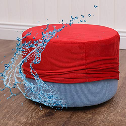 LUKEO Sturdy Footstool Fabric Footstool, Footstool with Removable Black Metal Leg Footstool