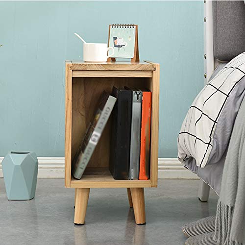 N/A All Solid Wood Bedside Cabinet, Narrow Mini Locker, Small Apartment Simple European Style Bedside Cabinet Solid Wood