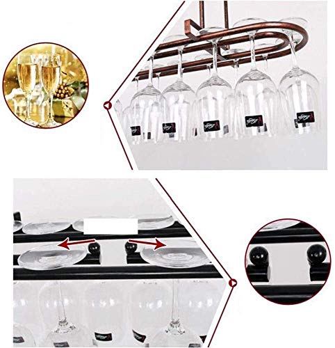 SUCHETA Hanging Wine Rack with Glass Holder and Shelf, Wine Lovers Bar Furniture& Wine Holder Ring-Shaped Wine Glass Rack Ceiling Mounted Hanging