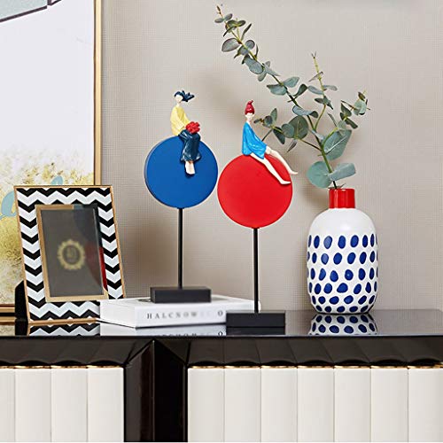 n/a Couple Character Sculpture Decoration, Living Room Study Wine Cabinet Handmade Resin Portrait Artwork Wedding Home Decoration Gift