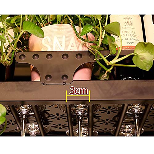 ULAINE Industrial Ceiling Wine Racks, Adjustable Height, Hanging Wine Glass Holder, Wall Mounted Wine Holder, Hanging Stemware Holder, For Bar/Ki