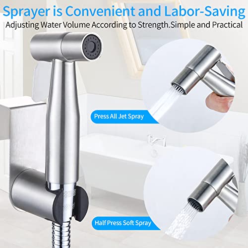 Jeonestan Handheld Bidet Sprayer for Toilet,Stainless Steel Bidet Toilet Attachment,Toilet Bathroom Douche,Cleaning Shower Head with Wall Bracket