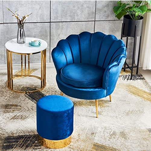 LUKEO Small round stool, household low stool, fabric sofa stool, stainless steel small pier (Color : D, Size : Talla �nica)