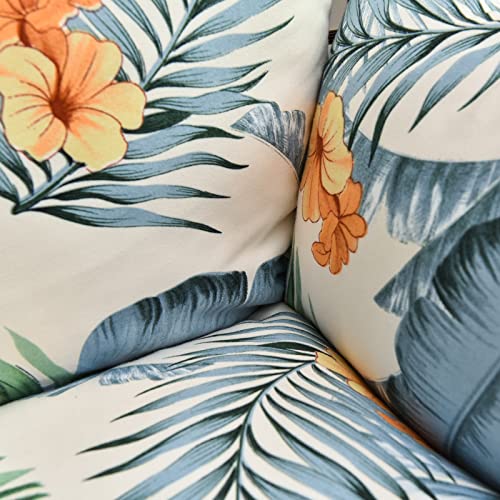 LiveGo Garden Bench Cushion 2/3/4 Seater Soft Outdoor Waterproof Patio Lounger Bench Swing Hammock Pad with Backrest (150 * 100 * 10CM, Floral Pr