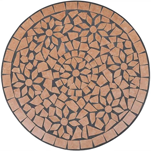 TJLSS Bistro furniture 3 pcs Ceramic tiles Terracotta decorative and functional garden furniture set