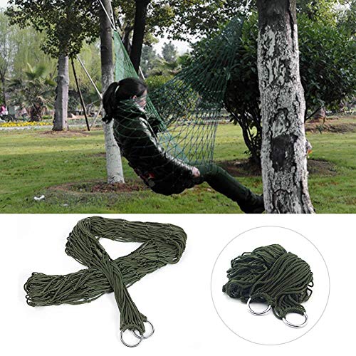 MAGT Hammock, Nylon Mesh Outdoor Hammock Comfortable Hanging Camping Hammock Strong Load-Bearing Mesh Hammock for Outdoor Camping
