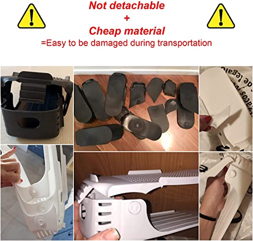 MSYU Shoe Slots Organizer 4 Pack, Double Layer Stack Shoe 50% Space-Saving Storage Shoe Rack Detachable and combinable simple shoe rack creative