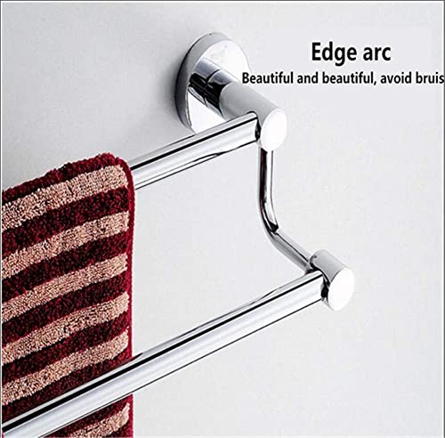 XHALERY Bathroom Free Punching Long Towel Rack,Stainless Steel Double Towel Bar,Bathroom Towel Hanging Rod Wall Mount Towel Bar 30Cm/B