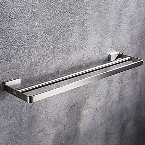 RSOCHS Stainless Steel Bath Towel Rack 60CM ,Foldable Wall Mounted Double Towel Holder,Polished 304 Stainless Steel Towel Shelf Shelf