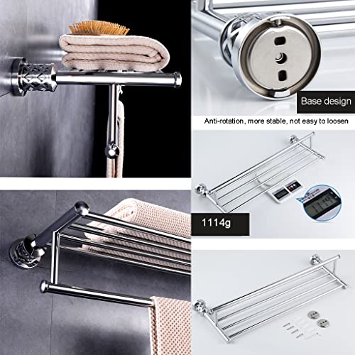 HIGOH Towel Racks, Bathroom Towel Rack Wall Mounted Towel Holder,Chrome Double Layer Towel Rack,Simple Bathroom Towel Holder,Stainless Steel Bath