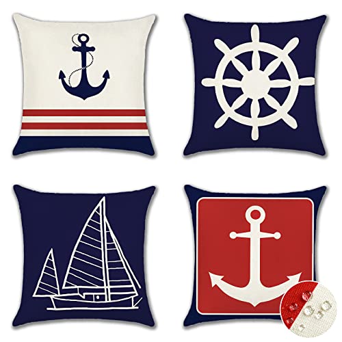 Ohok Outdoor Waterproof Cushion Covers 45x45 cm Pack of 4 Decorative Throw Cushion Covers Cushion Case for Sofa Couch Bed Living Room Indoor Outd