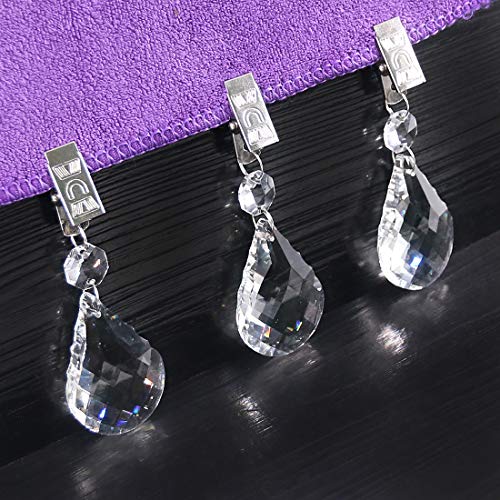 Keadic 10Pcs Cucurbit Christmas Tablecloth Weights Crystal Glass Teardrop Prisms Pendant Tablecloth Weights Kit, Crystal Chandelier Pendants Part