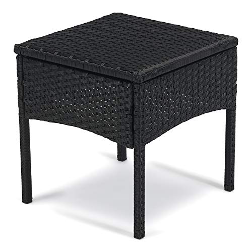 GEAREDEN 3 Pieces PE Rattan Wicker Chair Set Outdoor Patio Rattan Wicker Funiture Set, Conversation Sets with Coffee Table (Red)