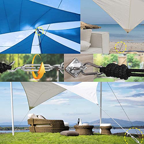 EVERSEE Sun Shade Sail Fixing Kit - Sail Shade Hardware Kit 304 Stainless Steel, Sun Shade Sail Hardware Kit for Garden Rectangle/Square, Heavy D