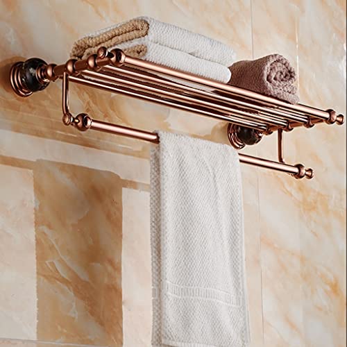 HIGOH Towel Racks, Bathroom Towel Rack Wall Mounted Towel Holder,Towel Rack,Bathroom Rack,Perforated Antique Bath Towel Holder,European Hanging T