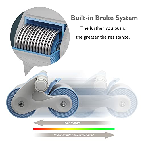 Abdominal Wheel Ab Roller Auto Rebound GLIBBUL Exercise Equipment Core Strength Training for Abs Workout Home Gym Use (Grey)