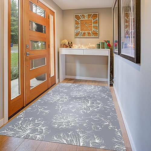 Cosilyt Extra Large 3×5 Feet 1/10" Ultra Thin Front Door Mat Indoor Entryway Area Rug for Inside Entry, Non Slip Washable Rubber Interior Door Ma
