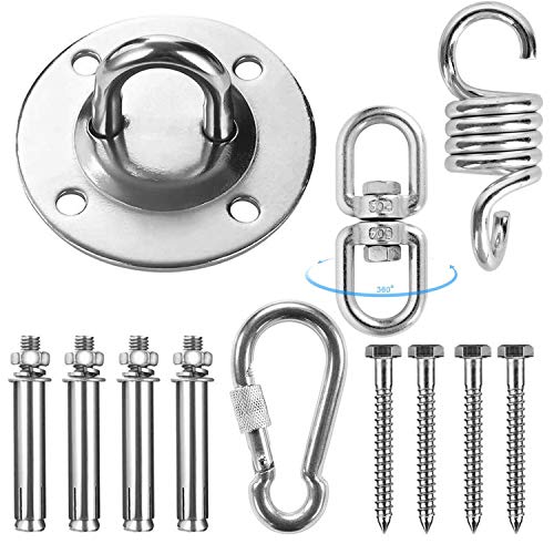 Swing Hanging Hardware for Wooden Concrete Swing Set, Heavy Duty 800 lb Capacity Stainless Steel Suspension Ceiling Hook, 360° Rotate Heavy Bag H