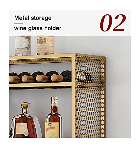 KEppd 2-Tier Floating Shelves Wall-Mounted Wine Rack, Bottles and Glass Holder, Metal Wine Storage Rack Organizer, Wine Display Shelf for Home Ki