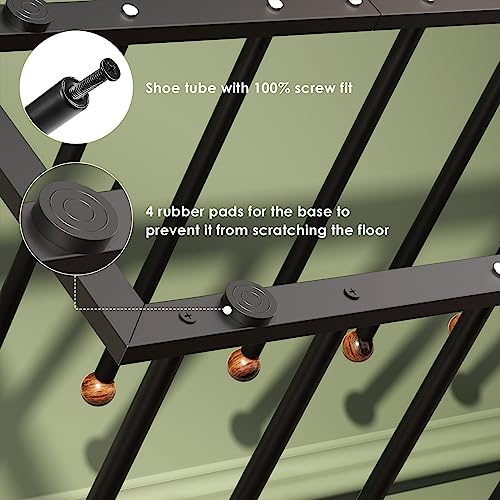 LiebeRen Boot Rack,Boot Rack Organizer Tall Boots,Boot Organizer,Free Standing Boot Racks,Black Metal Boot Rack Fit For 6 Pairs