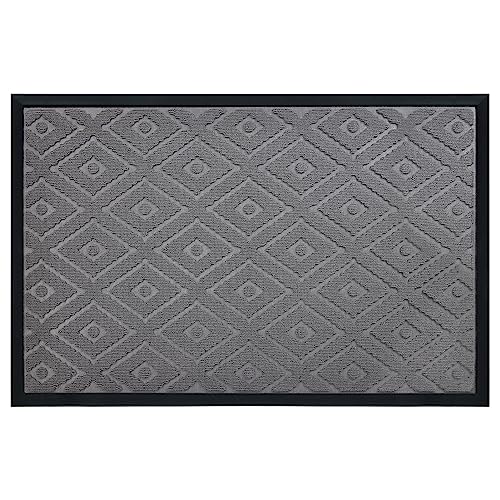 REFETONE Door Mats Outdoor, Heavy Duty Non Slip Rubber Outdoor Mat for Front Door, Low Profile Waterproof Outdoor Doormats for Outdoor Entrance,