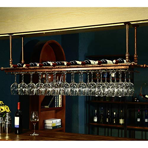 Stylish Simplicity Down Wine Rack, Retro Wrought Iron Wine Rack, Goblet Rack Home, Restaurant Kitchen Bar Decoration Floating Wine Rack Adjustabl