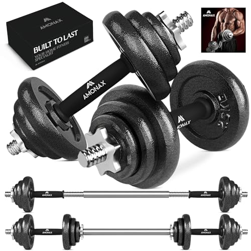Amonax 20kg 30kg Cast Iron Adjustable Dumbbells Weight Set, Barbell Set Men Women, Strength Training Equipment Home Gym Fitness, Dumbell Pair Han